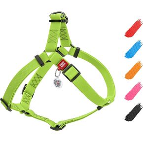 WAUDOG Waterproof Dog Harness - Adjustable Dog Harness for Large Dogs, Small and Medium Dogs - Heavy Duty Dog Harness with Durable Metal Clasp and QR Dog Tag - Boy & Girl Dog Harness - Black (20-32in)