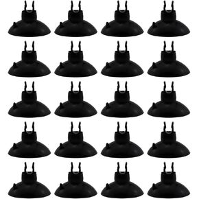 20PCS Aquarium Split Fork Oxygen Tube Flexible Suction Cup Air Line Suction Cup 5x30mm Heater Power Cord Fixed Suction Cup for Oxygen Tube Water Tube Air Strip Nozzle PVC Rigid Tube Black