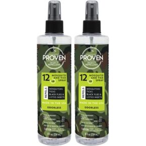 Proven Insect Repellent Spray, Keep Mosquitoes, Ticks and Flies Off, DEET Alternative Repellent, Up to 12-Hour Protection, Great for Camping or Hiking, 6 Ounce, Odorless Camo Spray, 2 Pack