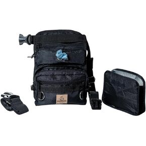 Dog Training Slim-Fit Thigh Treat Bag with Removable Insulated Sleeve and Multiple Compartments (Black)