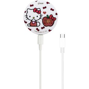شاحن Sonix x Sanrio لسلسلة MagSafe iPhone 14 وiPhone 13 وiPhone 12 | شاحن لاسلكي سريع × كابل 6.5 قدم (USB-C) | مرحبا كيتي التفاح in Kuwait