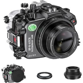 Sea frogs Underwater Camera Case Compatible with Sony A7C-II for FE 28-70mm F3.5-5.6 OSS IPX8 40m/130ft Maximum Diving Depth A7C-2 Waterproof Camera Housing for Diving, Surfing, Rowing A7C II