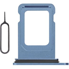 for iPhone 14 Plus Blue SIM Card Tray Holder Adapter Single SIM Version for iPhone 14 Card Slot Replacement with Waterproof Rubber Ring SIM Ejector A2632 A2885 A2886 A2887 A2896
