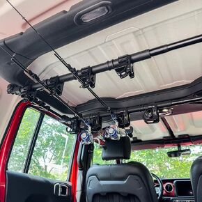 Fishing Rod Holder Compatible with 4-Door Jeep Wrangler JL 2018-2024, Heavy Duty 4 Rod Capacity Fishing Pole Holder