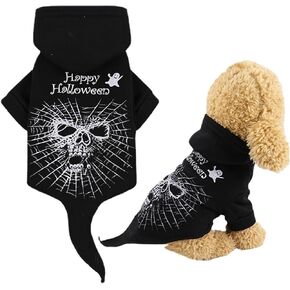 Dog Halloween Costume Cat Sweater Funny Pet Clothes Doggy Fitwarm Sweatshirts Puppy Outfits Spider Costume for Dogs Black02 X-Large
