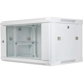 NavePoint 9U Network Cabinet with Glass Door – 9U Wall Mount Server Cabinet White 19" Rack for IT Equipment, AV Devices, Networking Equipment –23" Deep Server Rack Enclosure