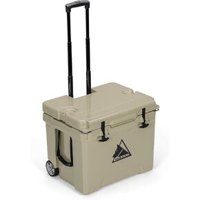 MADOG Cooler with Wheels, Leak-Proof Rolling Hard Cooler for 5-7 Days Ice Retention, LLDPE Wheeled Coolers, Adjustable Length Handle, for Fishing, Camping, Boating and Traveling