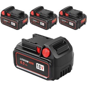 Upgraded 4/pk Replacement for Milwaukee M-18 Battery 6500mAh Replacement for Milwaukee 48-11-1820 48-11-1840 48-11-1850 48-11-1828 48-11-1862 48-11-1852 48-59-1812 48-59-1802