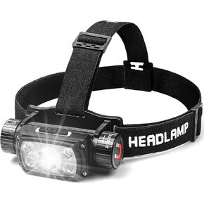 LED Headlamps, Rechargeable Head lamp Flashlight, 1000 Lumens Waterproof Headlight with 6 Modes & Adjustable Headband, Lightweight and Red Head Light Perfect for Camping, Hiking, Outdoors, Hunting