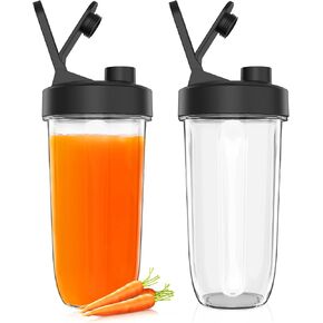Replacement Blender Cup with Lid (2 Pack) 32 Oz Cups For TOAKELI Upgraded 1300W Smoothies Blender