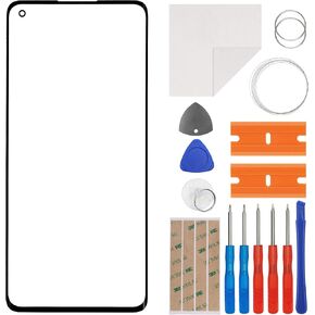 Front Glass Outer Screen Lens Replacement Compatible with Oneplus 8 1+8 6.55 inch with Tools(No Display and Touch digitizer)