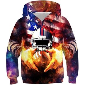 Belovecol Boys Girls Hoodies 3D Printed Hooded Sweatshirts Casual Long Sleeve Pullover with Pocket for 6-16 Years