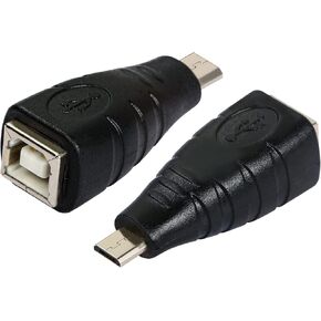 QIANRENON 2pcs Micro USB 2.0 B Male to USB 2.0 Type B Female Adapter Rechargeable Suitable for Printers,Scanners,Faxes with USB B Interface