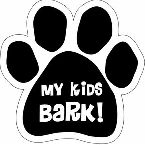 My Kids Bark Paw Car Magnet, 5-1/2-Inch by 5-1/2-Inch