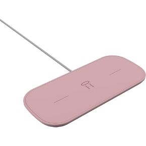 Halo Dual Wireless Charging Pad - Made for Apple Airpods, iPhone 12 Pro, 12 Pro Max, 12 Mini, iPhone 11, 11 Pro, 11 Pro Max and Samsung Other Qi-Enabled Devices – Blush Pink