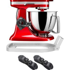 Mixer Slider Mat for Kitchenaid 4.5-5 Qt Tilt-Head Stand Mixer, Mixer Pad with Handle, with 2 Pack Cord Organizers for Kitchenaid Stand Mixer, Kitchenaid Accessories and Attachments Silver