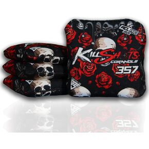 Killshots Cornhole | 357 سلسلة | طبعة محدودة | حقائب كورنهول معتمدة من ACL Pro لعام 2024 | جودة ممتازة | ثنائي السرعة | متين ومقاوم للطقس | مجموعة من 4 حقائب