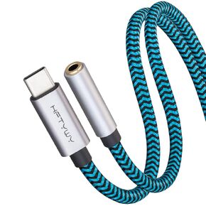 USB C to 3.5mm Headphone Extension Cable 1ft USB Type C to AUX Audio Jack Hi-Res DAC Dongle Cable Cord,USB C to 3.5mm Audio Aux Jack Cable for Car Stereo,Headphone, Tablet
