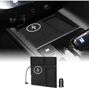 for Hyundai Elantra 2021-2024 Wireless Phone Charging Pad Silicone Material Dual Charging Ports Charger Station 15W Adapter for Smartphone Black