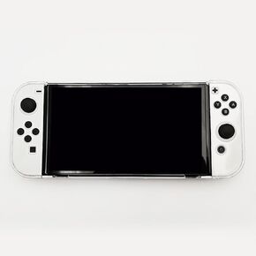 Crystal Clear Case for Switch OLED Hard Full Protective Case with Clear Grip Cover Shock-Absorption(Clear)