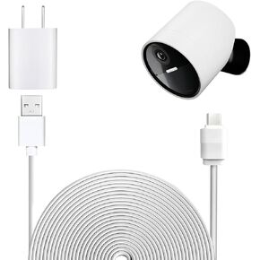 Charging Cable Compatible with SimpliSafe Wireless Security Camera, 25FT/7.6M Weatherproof USB Cable Provides Continuous Power to Your SimpliSafe Outdoor Camera