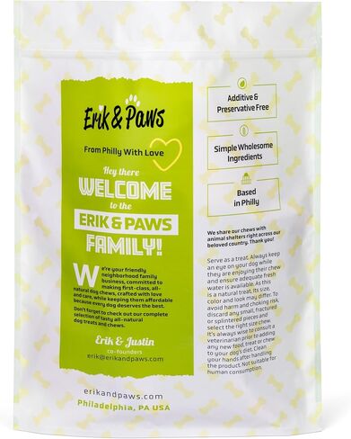 آذان خنزير للكلاب من Erik & Paws - طبيعية بالكامل، غير مبيضة 100%، بدون إضافات أو هرمونات، بديل آمن للجلد الخام، لطيف على البطن - 24 قطعة in Saudi Arabia