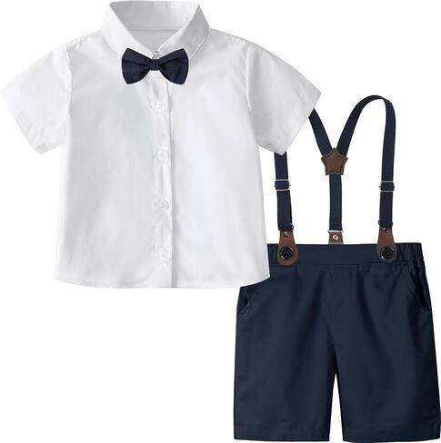 A&J DESIGN Baby Boys Gentleman Suit, 2Pcs Outfit Shirt & Pants in Saudi Arabia