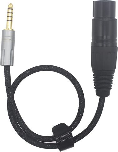Youkamoo 4.4 مم إلى 4 دبابيس XLR أنثى متوازنة لسماعات الرأس الصوت 8 النواة مطلية بالفضة كابل تحويل 30 سم [4.4 مم متوازن 5 أقطاب ذكر] ذكر إلى أنثى in Kuwait