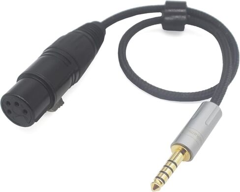 Youkamoo 4.4 مم إلى 4 دبابيس XLR أنثى متوازنة لسماعات الرأس الصوت 8 النواة مطلية بالفضة كابل تحويل 30 سم [4.4 مم متوازن 5 أقطاب ذكر] ذكر إلى أنثى in Kuwait