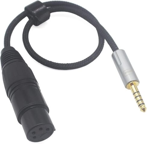 Youkamoo 4.4 مم إلى 4 دبابيس XLR أنثى متوازنة لسماعات الرأس الصوت 8 النواة مطلية بالفضة كابل تحويل 30 سم [4.4 مم متوازن 5 أقطاب ذكر] ذكر إلى أنثى in Kuwait