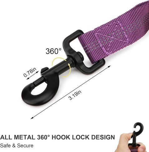 6FT Heavy Duty Elastic Bungee Dog Leash with Reflective & Dual Padded Handles - Shock-Absorbing Training Leash for Strong Pullers, Adjustable 4-6FT Tactical Leash for Medium/Large Dogs（Black） in Saudi Arabia