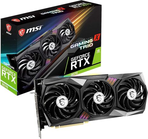 بطاقة رسومات MSI GeForce RTX 3070 Gaming X Trio 8GB GDRR6 - 256 بت HDMI/DP، Tri-Frozr 2 TORX Ampere Architecture، بطاقة فيديو RGB OC NVIDIA GPU لألعاب الكمبيوتر، وبطاقات رسومات الكمبيوتر (متجددة) in Saudi Arabia