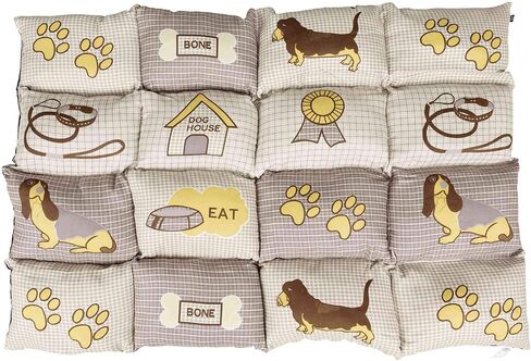 سرير مبطن من TRIXIE Pet Products، رمادي داكن/بيج، 39.25 × 27.5 بوصة. in Saudi Arabia
