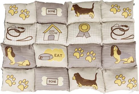 سرير مبطن من TRIXIE Pet Products، رمادي داكن/بيج، 39.25 × 27.5 بوصة. in Saudi Arabia