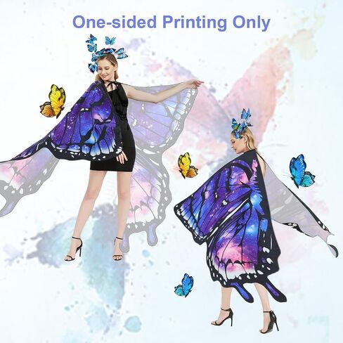Butterfly Wings Costume for Women Fairy Wings Adult Halloween Costumes Butterfly Cape with Mask and Headband in Kuwait