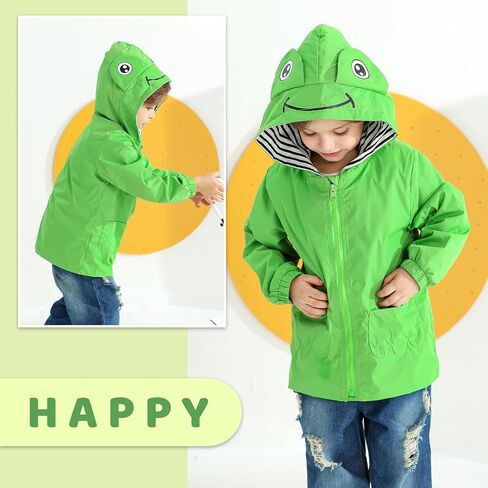 Toddler Baby Boy Girl Duck Raincoat Cute Cartoon Hoodie Zipper Coat Outfit in Saudi Arabia
