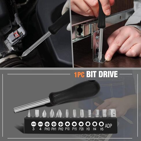 DNA Motoring TOOLS-00034 37 Piece Handheld Tool & Complete Drill Bits Set, Includes Screwdriver, Pliers, Ratchet Bit Driver, 1 Kit, Yellow/Black in Kuwait