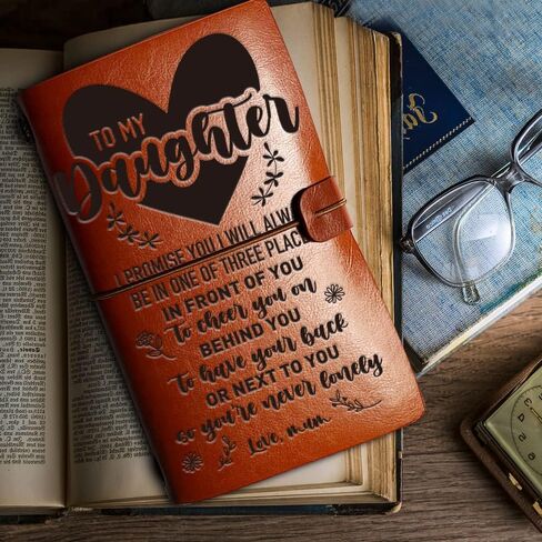 Leather Journal Gifts for Daughter, You Are Loved More Than You Think, Christmas Graduation Birthday Gifts for Daughter, Daughter Gifts Travel Diary Journal Notebook from Mom, 4.7" X 7.8" in Kuwait