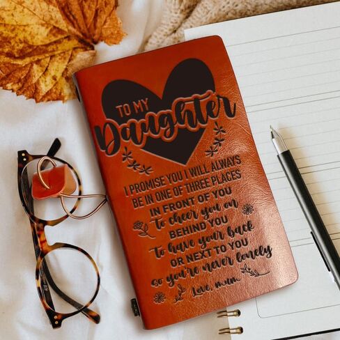 Leather Journal Gifts for Daughter, You Are Loved More Than You Think, Christmas Graduation Birthday Gifts for Daughter, Daughter Gifts Travel Diary Journal Notebook from Mom, 4.7" X 7.8" in Kuwait