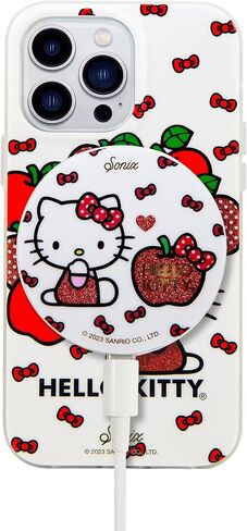 شاحن Sonix x Sanrio لسلسلة MagSafe iPhone 14 وiPhone 13 وiPhone 12 | شاحن لاسلكي سريع × كابل 6.5 قدم (USB-C) | مرحبا كيتي التفاح in Kuwait