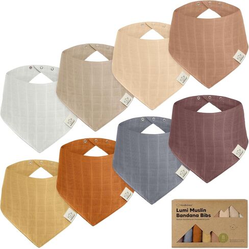 8-Pack Muslin Bibs, Baby Bibs for Boys, Girls - Bandana Bibs, Muslin Baby Bib, Baby Drool Bibs, Newborn Bibs, Drooling Bibs in Saudi Arabia