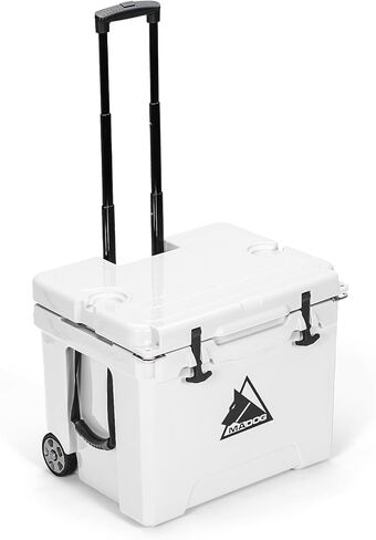 MADOG Cooler with Wheels, Leak-Proof Rolling Hard Cooler for 5-7 Days Ice Retention, LLDPE Wheeled Coolers, Adjustable Length Handle, for Fishing, Camping, Boating and Traveling in Saudi Arabia