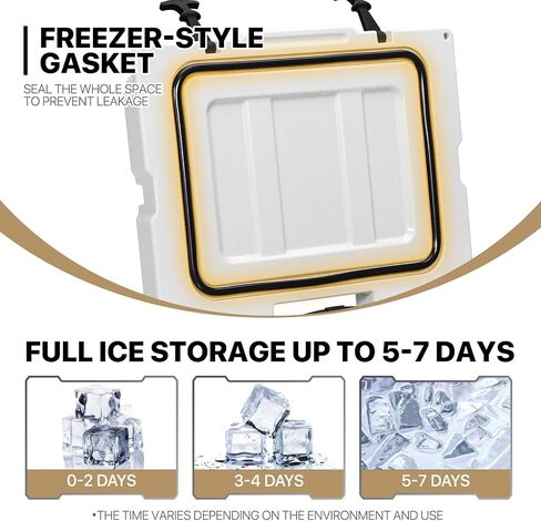 MADOG Cooler with Wheels, Leak-Proof Rolling Hard Cooler for 5-7 Days Ice Retention, LLDPE Wheeled Coolers, Adjustable Length Handle, for Fishing, Camping, Boating and Traveling in Saudi Arabia
