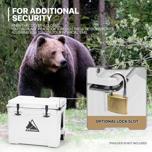 MADOG Cooler with Wheels, Leak-Proof Rolling Hard Cooler for 5-7 Days Ice Retention, LLDPE Wheeled Coolers, Adjustable Length Handle, for Fishing, Camping, Boating and Traveling in Saudi Arabia