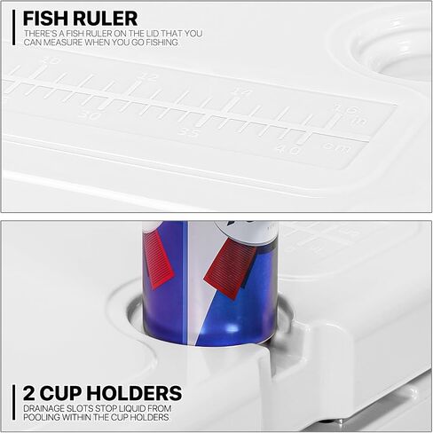 MADOG Cooler with Wheels, Leak-Proof Rolling Hard Cooler for 5-7 Days Ice Retention, LLDPE Wheeled Coolers, Adjustable Length Handle, for Fishing, Camping, Boating and Traveling in Saudi Arabia