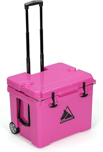 MADOG Cooler with Wheels, Leak-Proof Rolling Hard Cooler for 5-7 Days Ice Retention, LLDPE Wheeled Coolers, Adjustable Length Handle, for Fishing, Camping, Boating and Traveling in Saudi Arabia