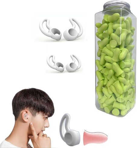 100/200/300 زوج من سدادات الأذن الإسفنجية فائقة النعومة، مجانية لسدادات الأذن السيليكون المساعدة، للنوم/الشخير/الضوضاء الصناعية/الأعمال الخارجية، لون عشوائي (صندوق واحد بلون عشوائي، 5 بيار) in Kuwait