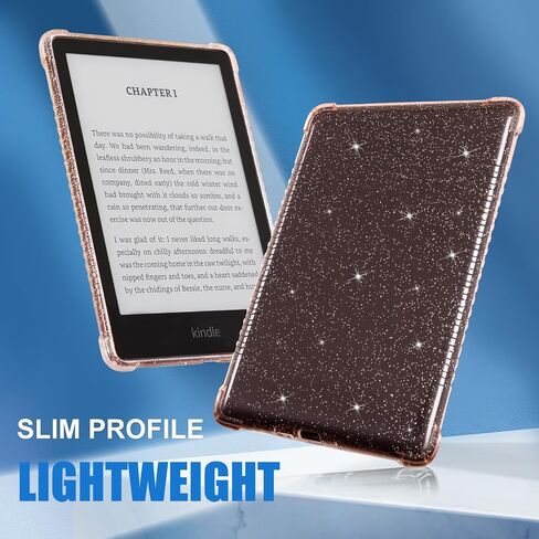 حافظة CoBak الشفافة لجهاز Kindle Paperwhite الجديد تمامًا الجيل الحادي عشر 2021 والإصدار المميز (6.8 بوصة) - غطاء خلفي من السيليكون خفيف الوزن ومقاوم للخدش، وردي لامع in Saudi Arabia