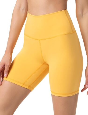 YUNOGA Women's High Waisted Yoga Short 6" Inseam Athletic Workout Biker Shorts (M, Azure Blue) in Saudi Arabia