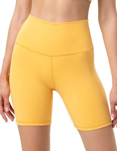 YUNOGA Women's High Waisted Yoga Short 6" Inseam Athletic Workout Biker Shorts (M, Azure Blue) in Saudi Arabia
